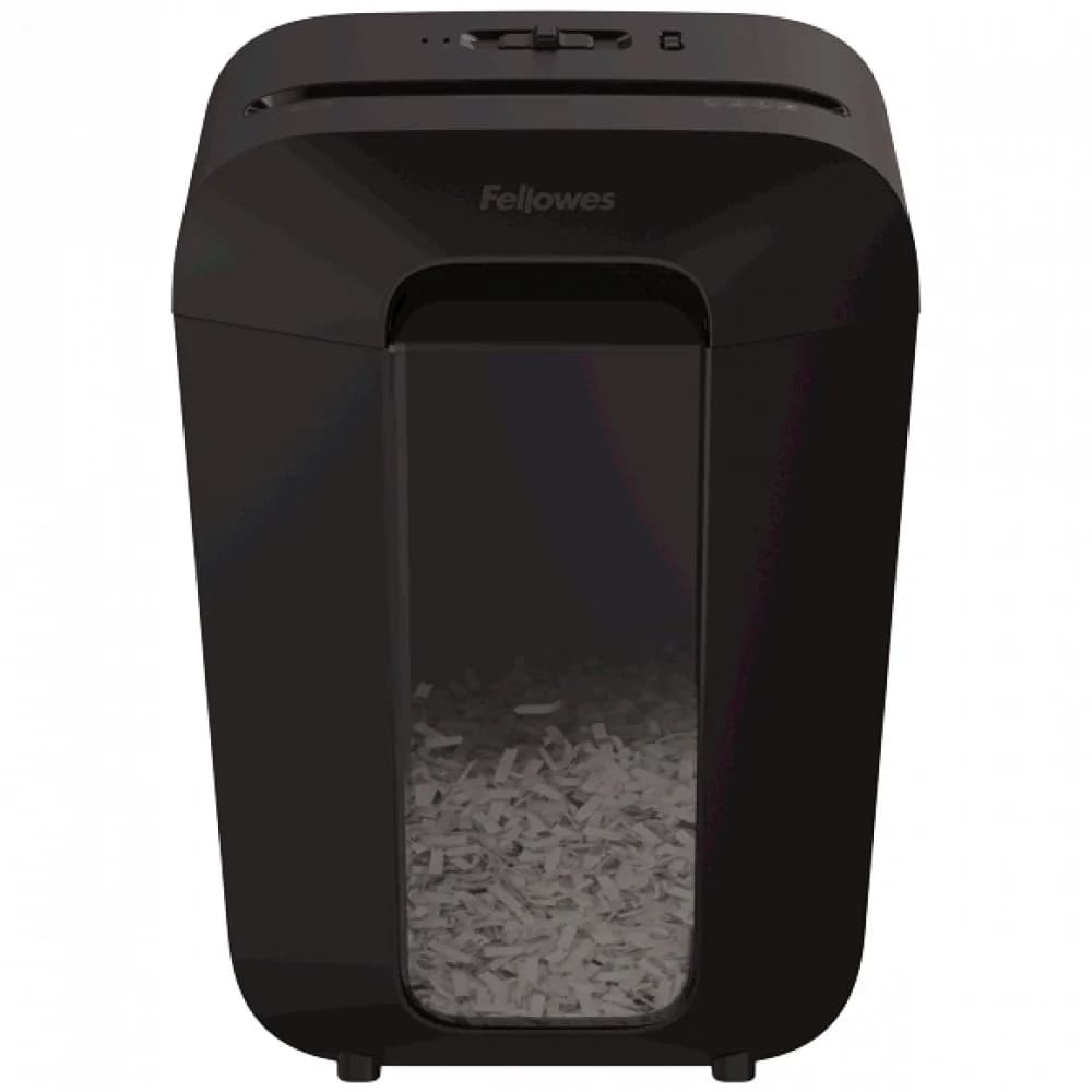Fellowes Шредер PowerShred LX70 FS-44075(01), черный {DIN P-4, 4х37мм, 11 лст., 18 лтр., уничт.: скрепки,скобы,карты}