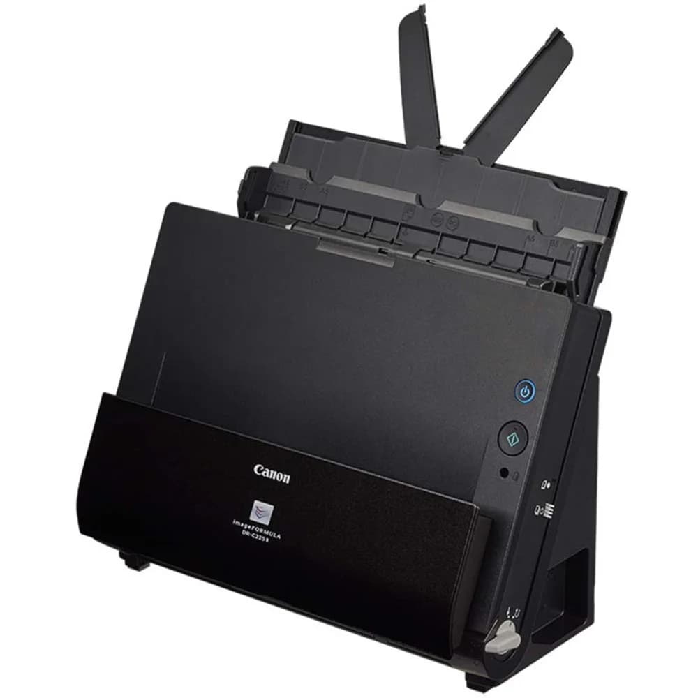 Сканер Canon image Formula DR-C225 II (3258C003) A4 черный Емкость лотка для подачи бумаги: 45 листов Сканирование Тип сканера: протяжный Тип сканирования: цветное Технология сканирования: CIS Скоро