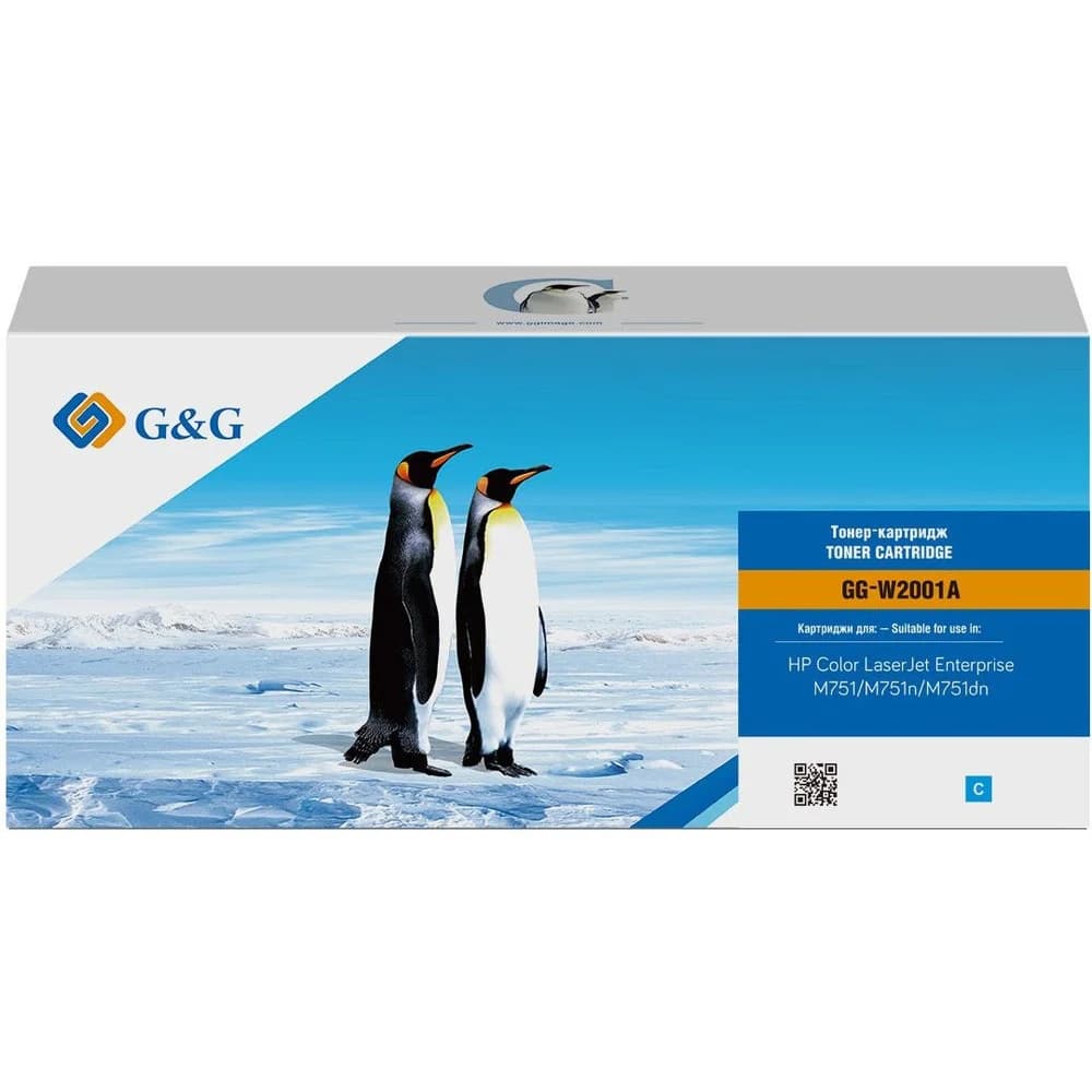 Картридж лазерный G&G GG-W2001A голубой (6000стр.) для HP Color LaserJet Enterprise M751dn