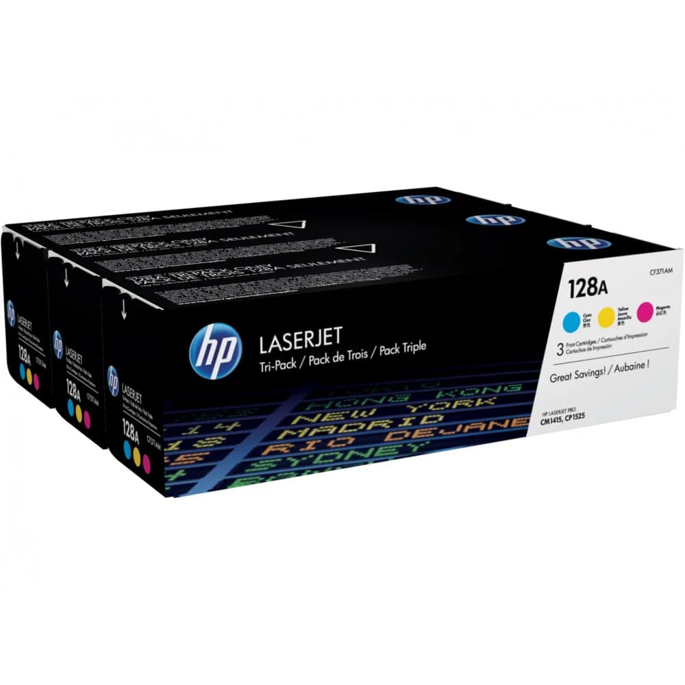 HP 128A CYM Tri-Pack LJ Toner Cartridge