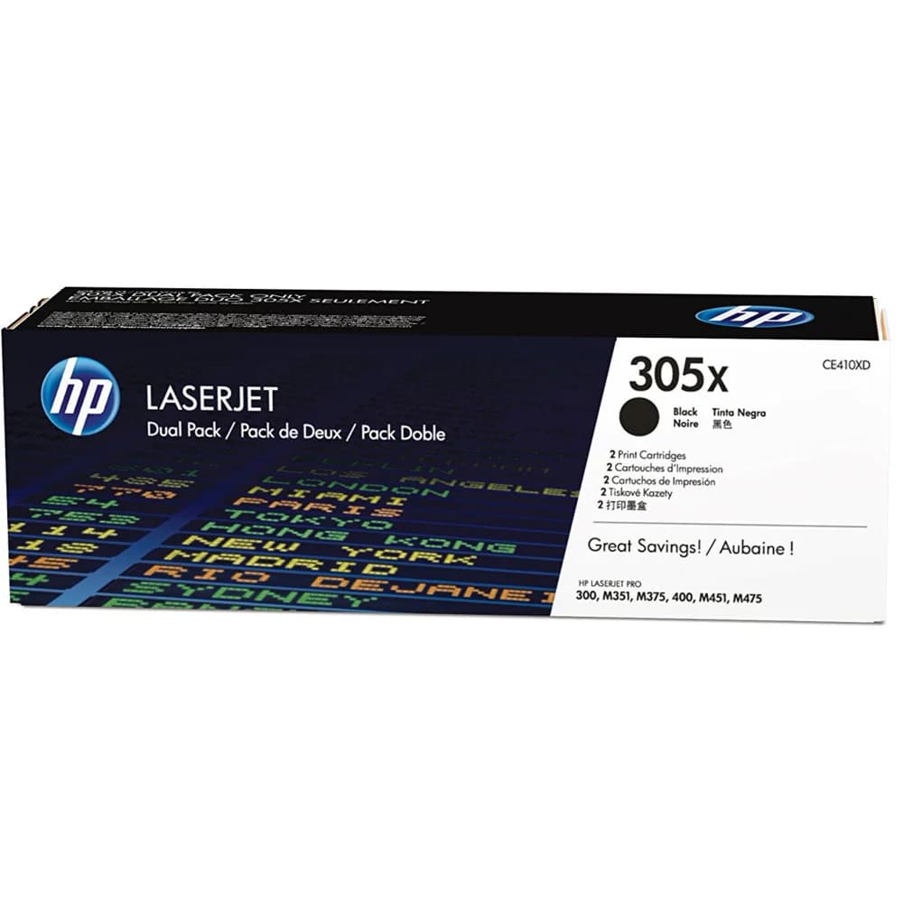 HP 305X Black Dual Pack LaserJet Toner Cartridge