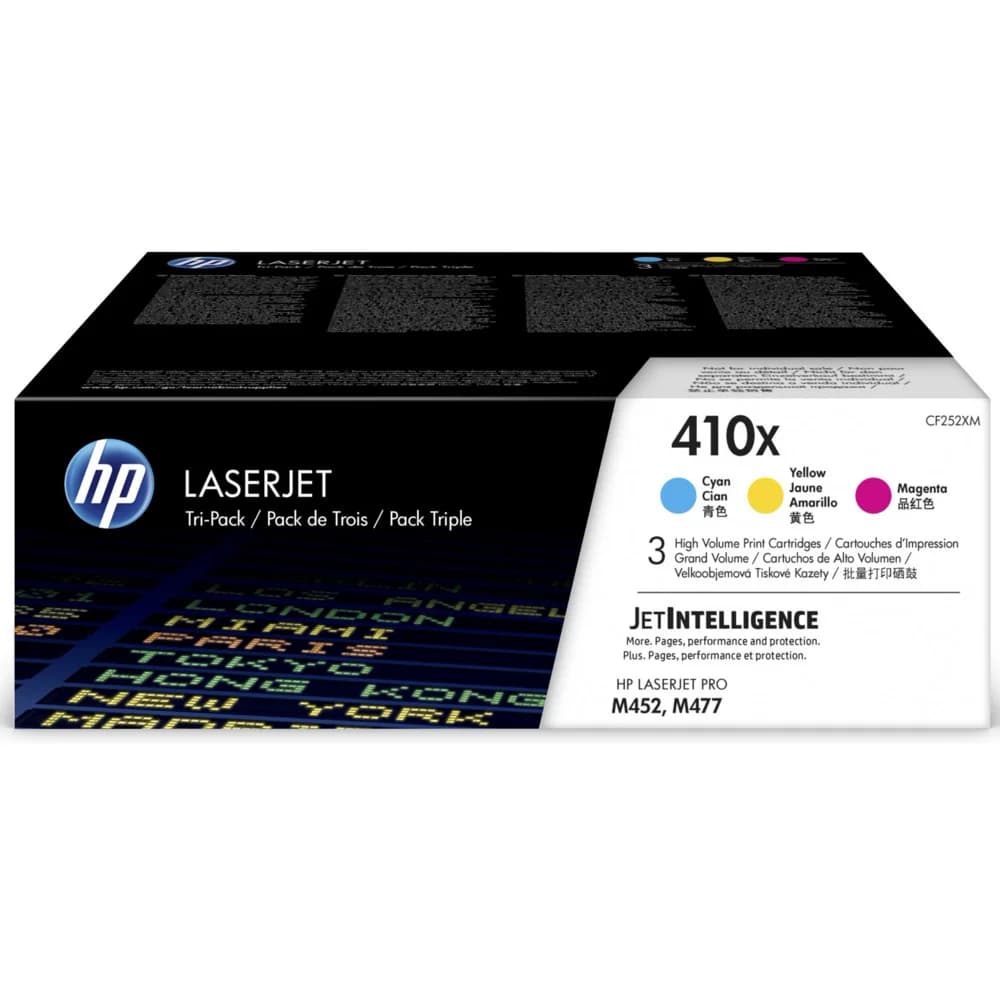 HP 410X 3-pack High Yield Cyan/Magenta/Yellow Original LaserJet Toner Cartridges