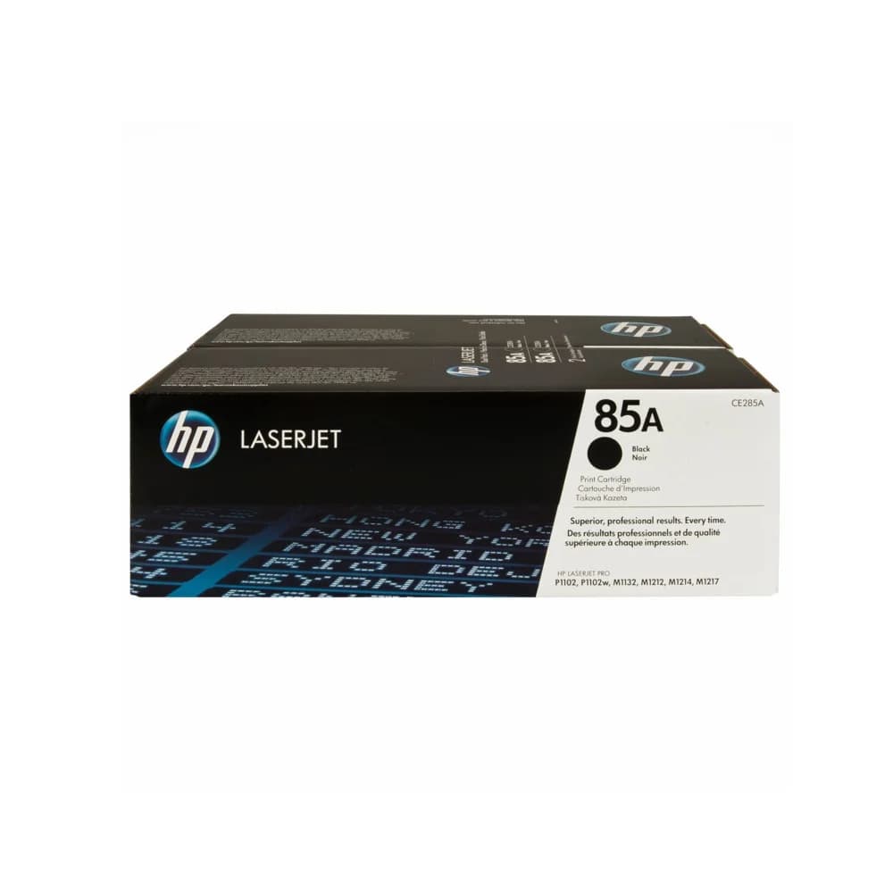 Картридж HP CE285AD, 85A 2-pack, Black, ресурс каждого картриджа 1600 страниц А4 при 5% заполнении Цвет расходных материалов для печати: черный Технология печати: лазер Выходная доходность страницы