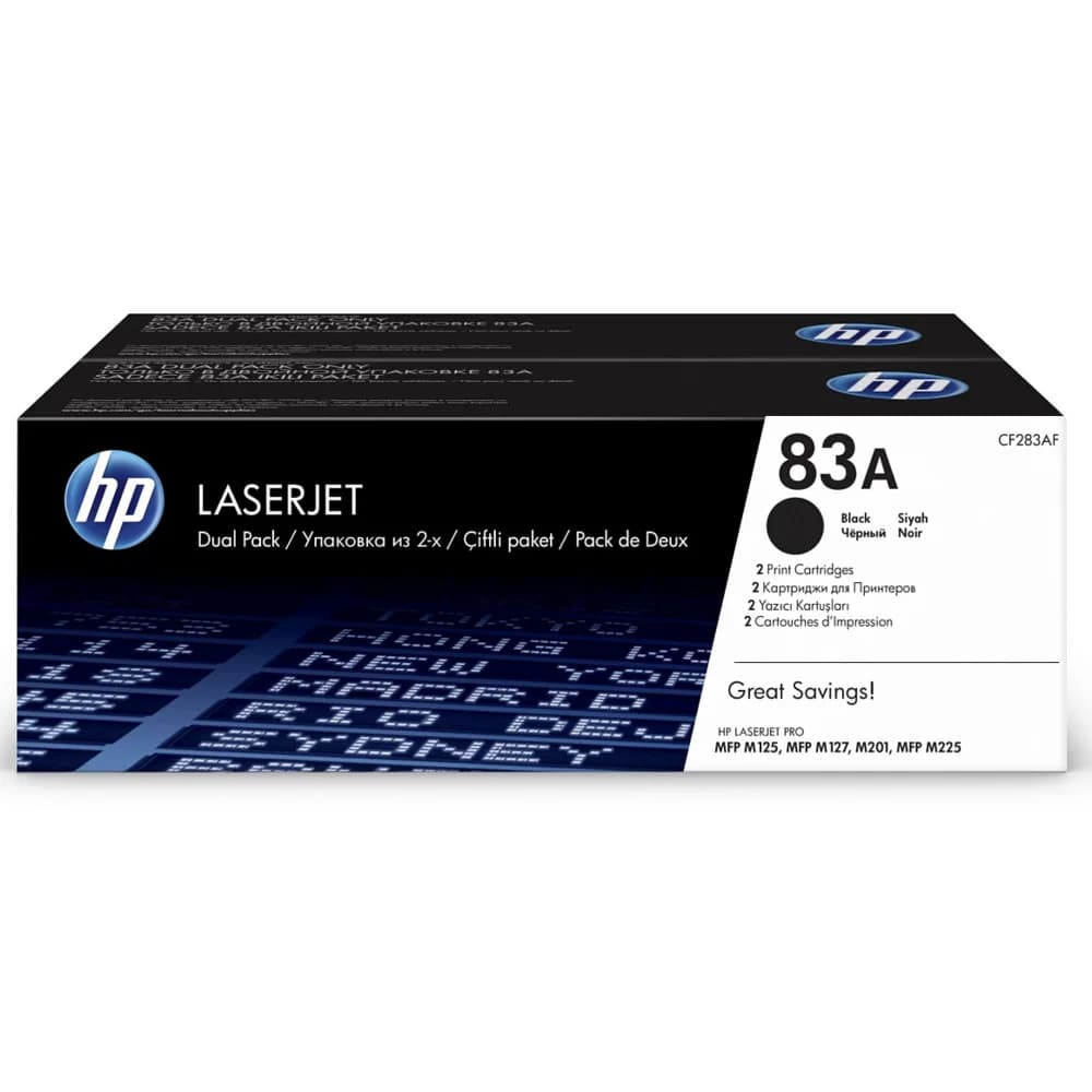Cartridge HP 83A CF283AD черный для LaserJet Pro MFP M125nw, MFP M127fw (2х1500 стр.)