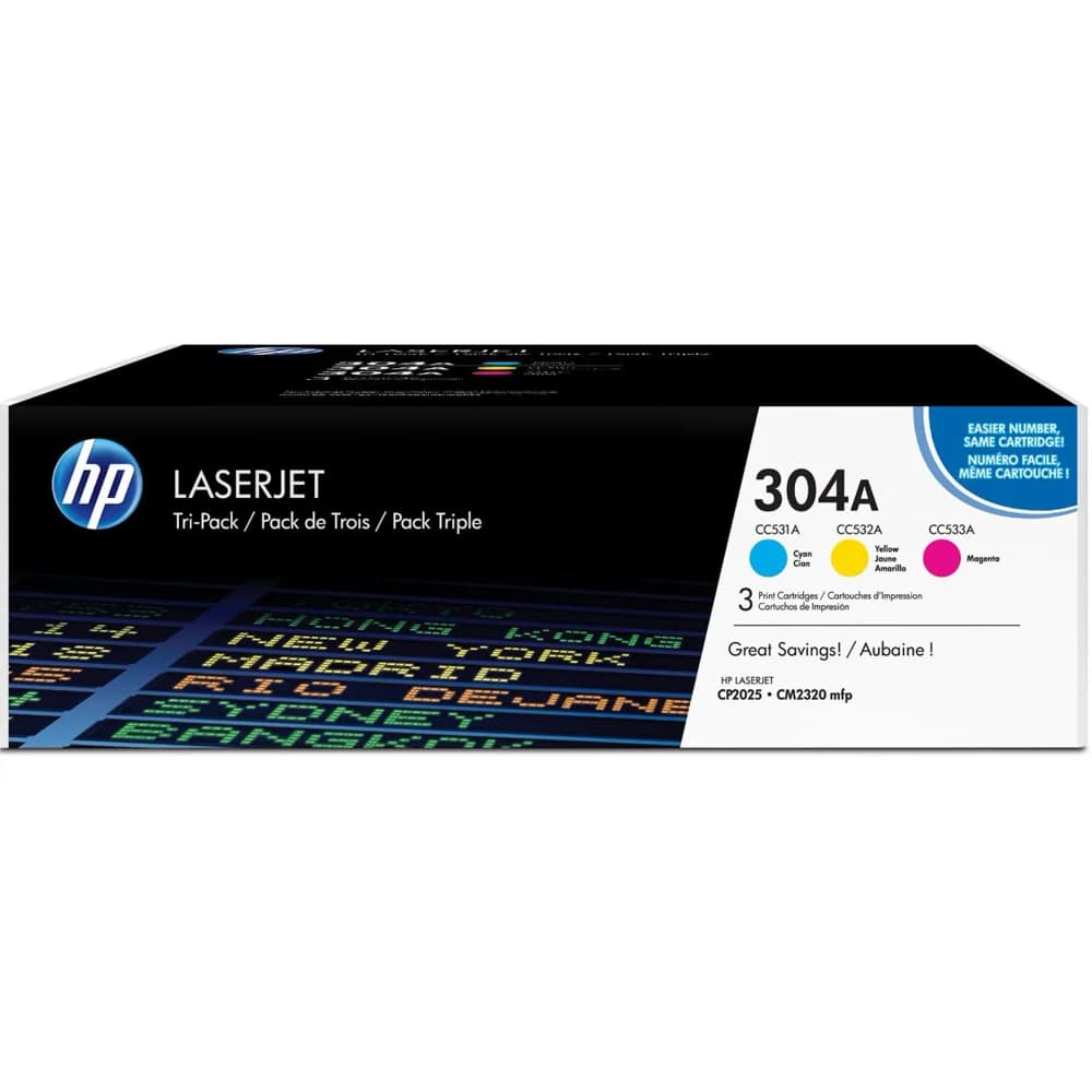 Cartridge HP 304A комплект цветных CLJ 2025, CM2320 (CC531A, CC532A, CC533A)