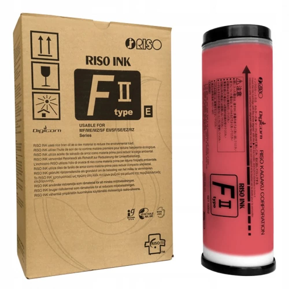 S-8115E - Краска Riso FII Type Ink EZ/RZ/MZ ярко-красная, 1000 мл (Старый артикул: S-4263E, S-7199E, S-6932E, кратность поставки 2 шт., цена за ед.)