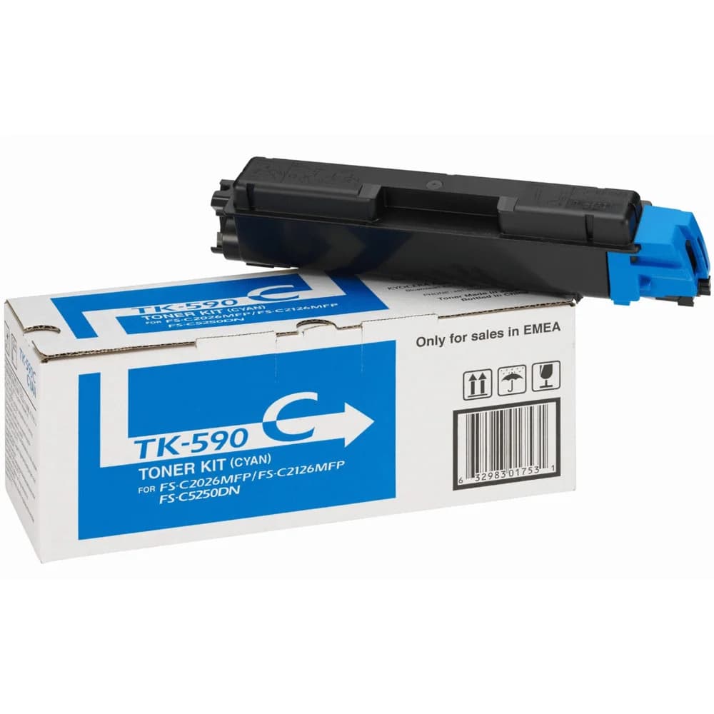 Тонер-картридж Kyocera TK-590C 5 000 стр. для FS-C2026MFP/C2126MFP/C2526MFP/C2626MFP/C5250DN, P6026CDN/P6526CDN