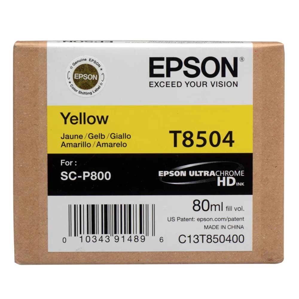 Картридж струйный Epson T8504 C13T850400 желтый (80мл) для Epson SureColor SC-P800