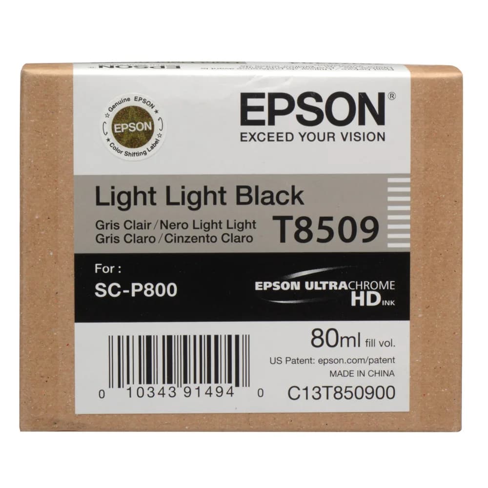 Картридж струйный Epson T8509 C13T850900 светло-серый (80мл) для Epson SureColor SC-P800