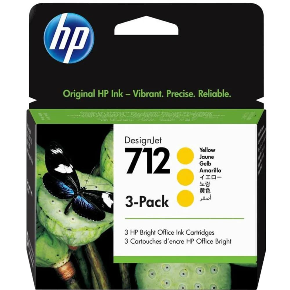 HP 712 3-Pack 29-ml Yellow DesignJet Ink Cartridge