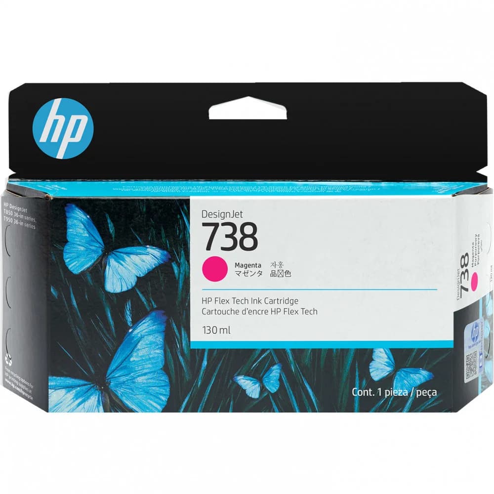HP 498N6A 738 130-ml Magenta DesignJet Ink Cartridge for DesignJet T850 130 ml.
