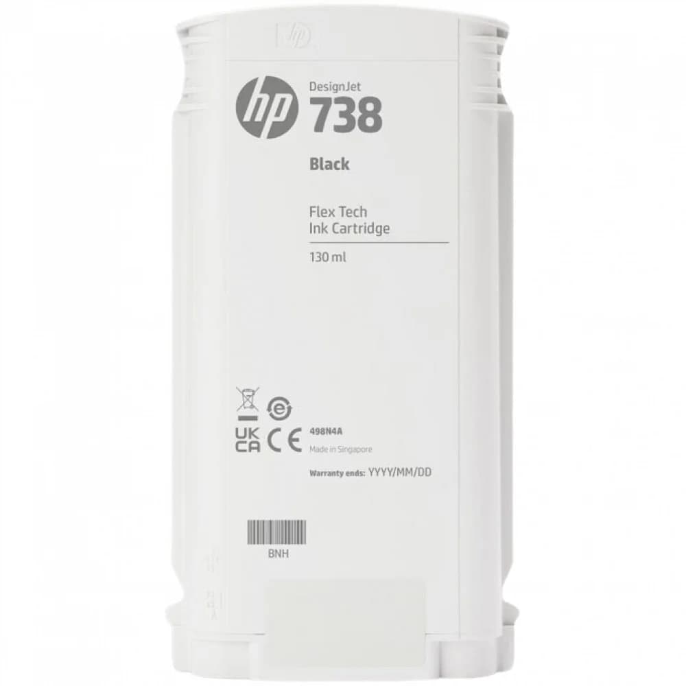 HP 498N4A 738 130-ml Black DesignJet Ink Cartridge for DesignJet T850 130 ml.