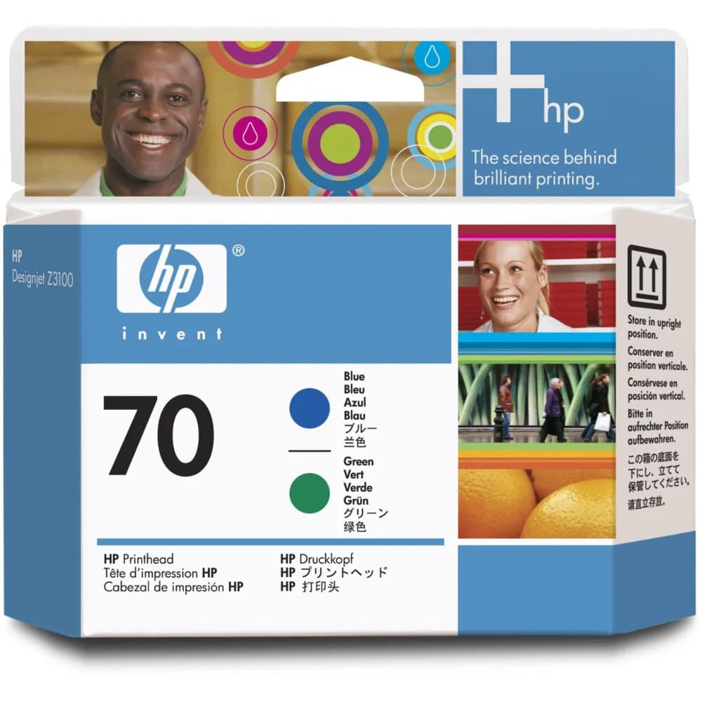 Печатающая головка HP 70 синий + зеленый для Designjet Z3100/Z3200