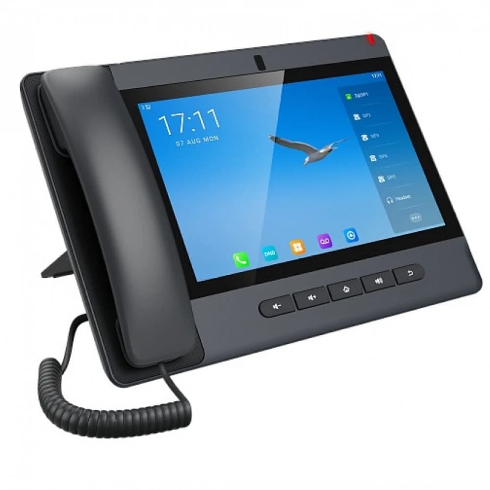 Fanvil Android 9.0 Built-in Adjustable 8MP Camera with a Privacy Cover10-party Audio Conference,3-party Video ConferencPTM handsetDual Gigabit ports, PoE IntegratedHD Voice20 SIP Lines