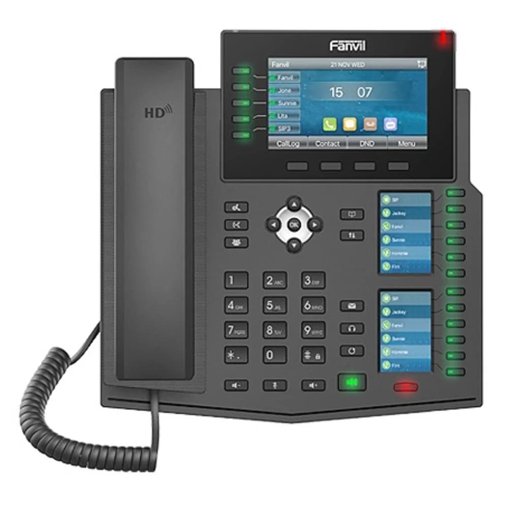 X6U - IP-телефон, 20 SIP, HD звук, 4.2"+2.4" x 2 (12*5=60 DSS клавиш) цв. экраны, EHS, 2*1000, PoE