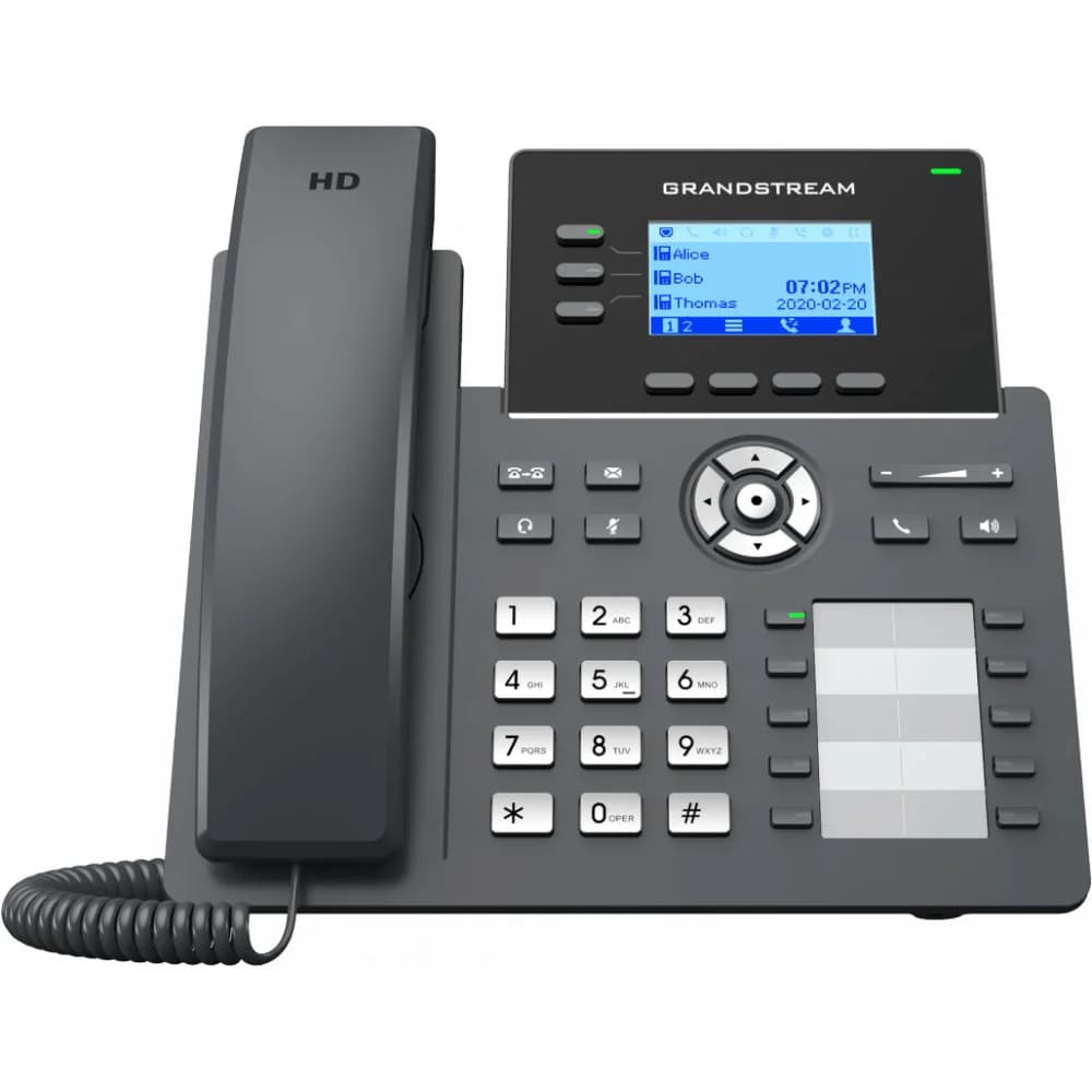 Grandstream GRP2604, Carrier-Grade IP Phones, 3 lines, 6 SIP accounts, 10 BLF keys, Dual 10/100/1000 Mbps Ethernet ports, HD audio (With PSU)