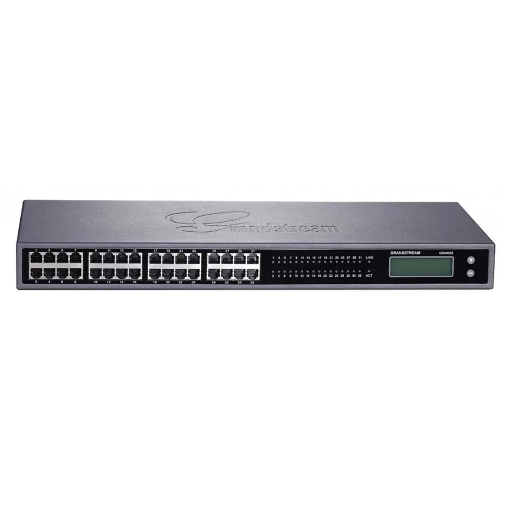 Grandstream GXW4232, 32 x RJ11 FXS ports and 2 x 50-pin Telco connector, 1 x 10M/100/1000 Mbps auto-sensing RJ45 port, G.711, G. 723, G.726