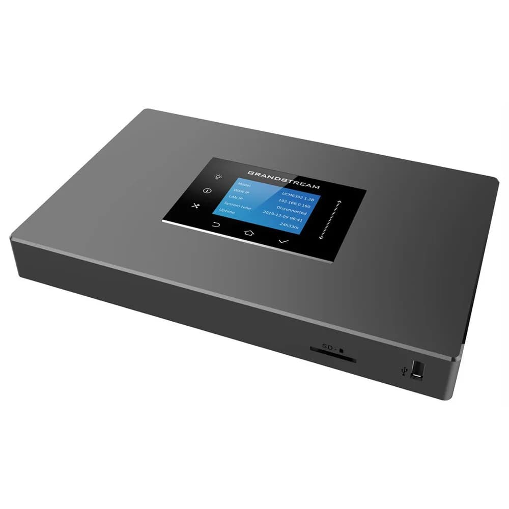 IP-АТС, Grandstream, UCM6301, 1 порт RJ11 FXS, 1 порт RJ11 FXO, 2 порта GbE PoE LAN/WAN, 1 порт горячего резервирования, 500 пользователей SIP, 50 одновременных вызовов, UCM RC, VideoServer, блок пи