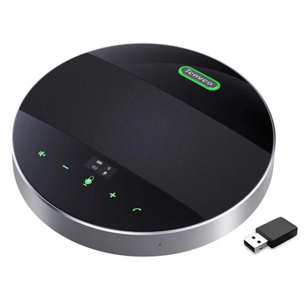 TENVEO Микрофон TEVO-M5B Микрофон Tevo-M5B (Bluetooth ) Беспроводной USB-С спикерфон. Направленность на 360 градусов, Радиус захвата звука 6 м. Подавление эха и шумоподавление. Аккумулятор 8000 мАч.