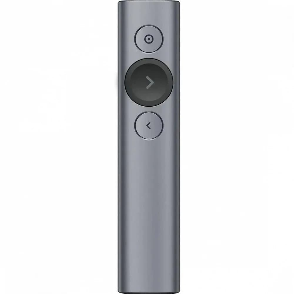Презентер Logitech Spotlight Slate (серый, Bluetooth/2.4 GHz, перезаряжаемая литий-полимерная батарея 85мАч, 3D-акселерометр, гироскоп, кабель для зарядки, чехол) (арт. 910-004867, M/N: R-R0011 / C-