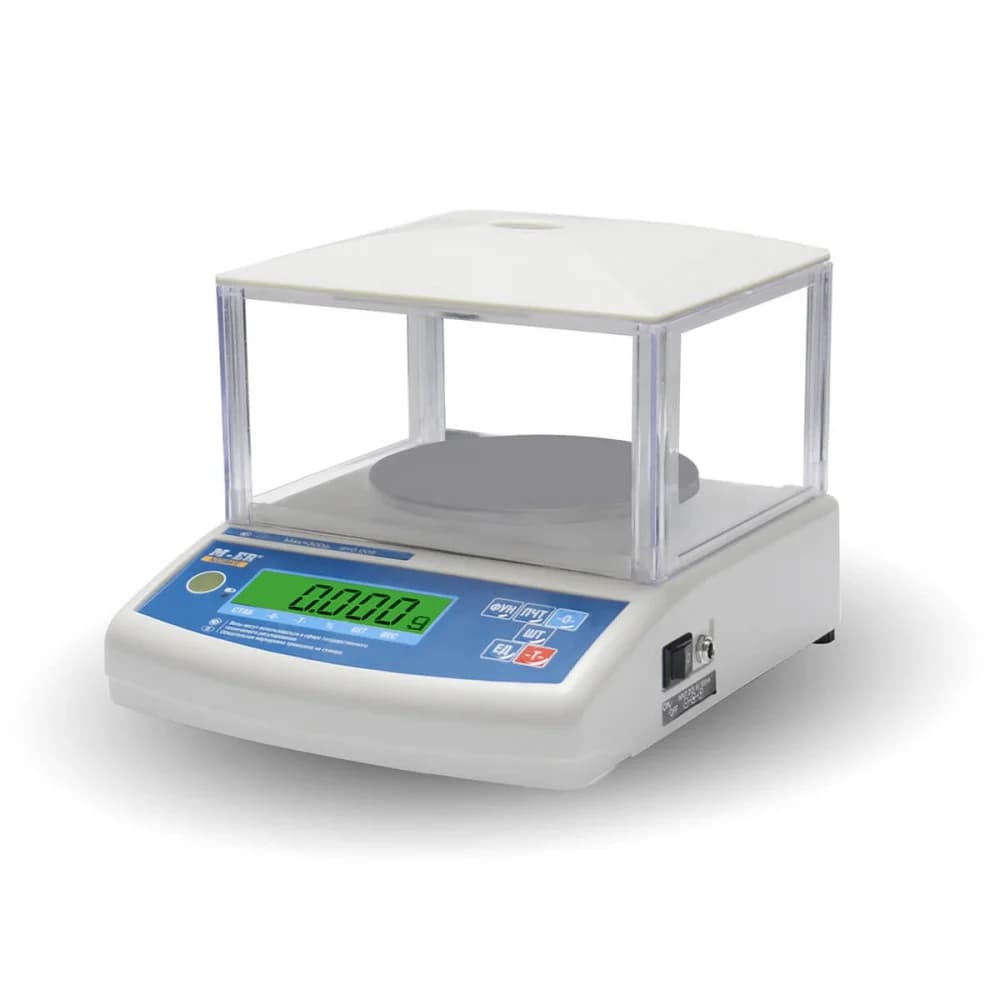 Лабораторные весы M-ER 122 АCFJR-600.01 "ACCURATE" LСD "Индикация: ЖКИ с подсветкой Габариты: 210х300х350 мм Диаметр платформы: 123 мм Питание: адаптер+аккумулятор Максимальный вес: 600 г Минимальны