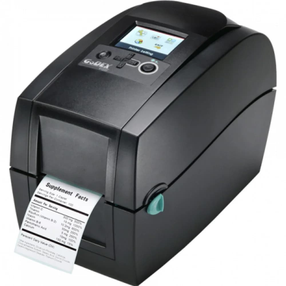 Принтер этикеток термотрансферный Godex RT200i(203DPI, USB & Serial & Ethernet, 5IPS,16MB SDRAM, 8MB Flash, RTC, USB host, Color LCD)