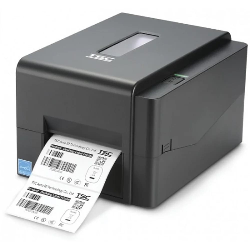 Принтер этикеток TSC TE210, 203 dpi, термотрансферный, USB, Ethernet, RS232, USB Host (99-065A301-00LF00). Размеры 204 мм (Ш) x 164 мм (В) x 280 мм (Г)