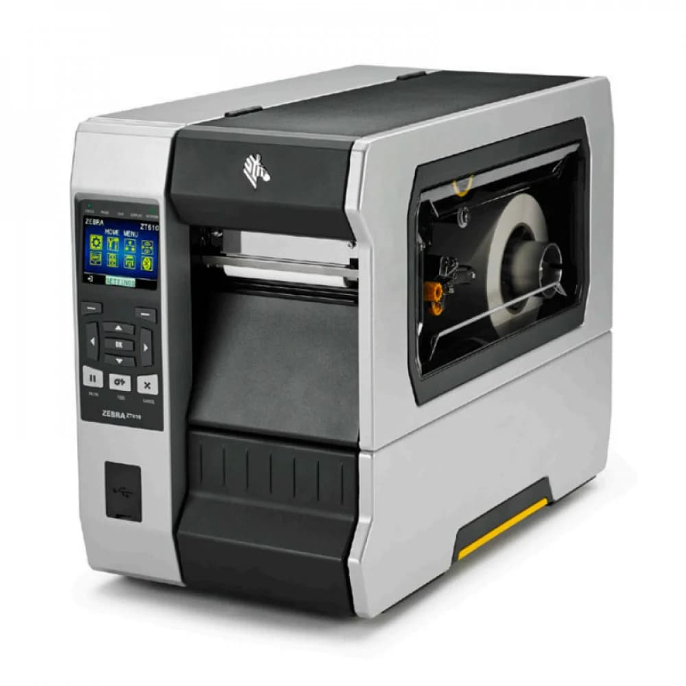 Zebra TT ZT610 4", 203 dpi, Euro and UK cord, Serial, USB, Gigabit Ethernet, Bluetooth 4.0, USB Host, Tear, Color Touch, ZPL