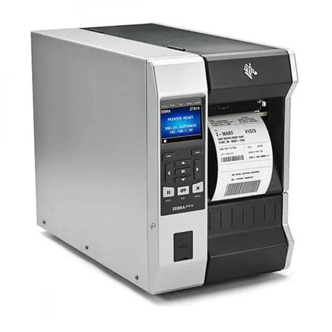 Zebra TT ZT610 4", 203 dpi, Euro and UK cord, Serial, USB, Gigabit Ethernet, Bluetooth 4.0, USB Host, Rewind, Color Touch, ZPL