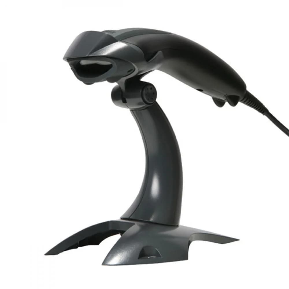 Сканер штрих-кода, Honeywell, Voyager XP 1400G (1400GSR-2USB-1), проводной, с подставкой, ручной, 1D/2D, стандартный диапазон, USB кабель (CBL-500-150-S00), черный