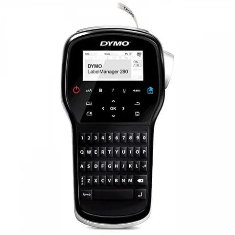 S0968920 - Ленточный принтер DYMO 280, ленты 6, 9, 12 мм., USB, клавиатура - латиница/кириллица через подключение к PC. Зарядное устройство