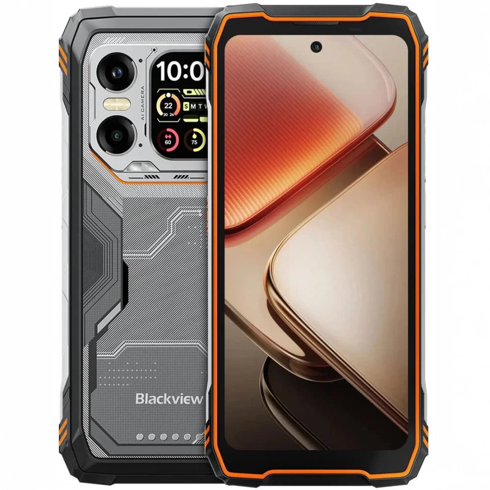 "Смартфон BlackView XPLORE 1 MediaTek Dimensity 7050 (2.6) 8С RAM12Gb ROM256Gb 6,78"" 2.4K FHD+IPS 1080x2460 120Hz 5G Android 15 оранжевый 64MP+20MP NV/50Mpix NFC GPS IEEE802.11a/b/g/n/ac/ax (2.4GHz