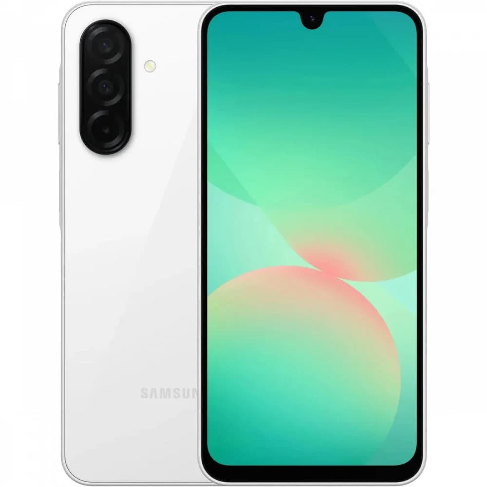 Смартфон Samsung SM-A266B Galaxy A26 5G 128Gb 6Gb белый моноблок 3G 4G 2Sim 6.7" 1080x2340 Android 15 50Mpix 802.11 a/b/g/n/ac NFC GPS GSM900/1800 GSM1900 Protect microSD max2048Gb