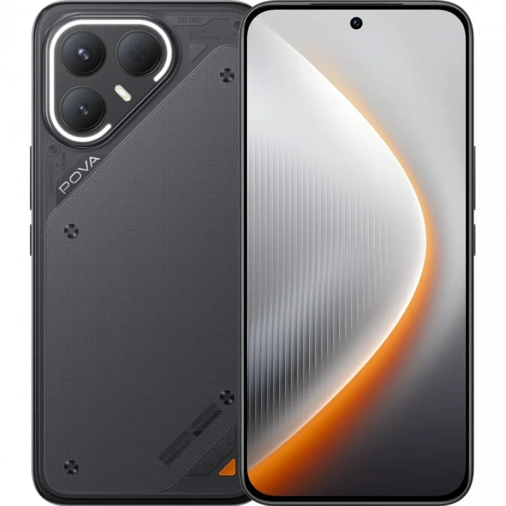 Смартфон Tecno POVA 7 Pro 5G 256Gb 12Gb черный моноблок 3G 4G 6.8" 1080x2460 Android 14 50Mpix 802.11 a/b/g/n/ac NFC GPS GSM900/1800 Protect