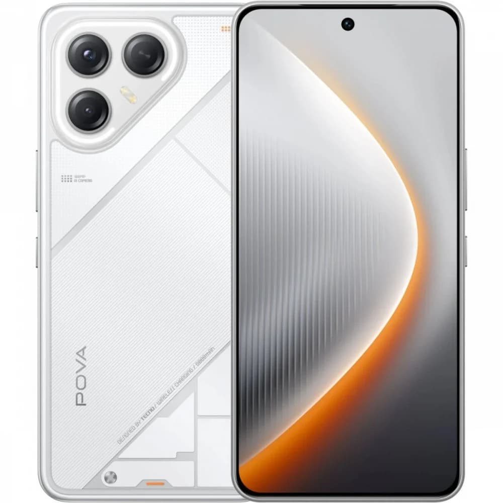 Смартфон Tecno Pova 7 Ultra 5G 256Gb 12Gb белый моноблок 3G 4G 6.8" 1080x2460 Android 14 50Mpix 802.11 a/b/g/n/ac NFC GPS GSM900/1800 Protect