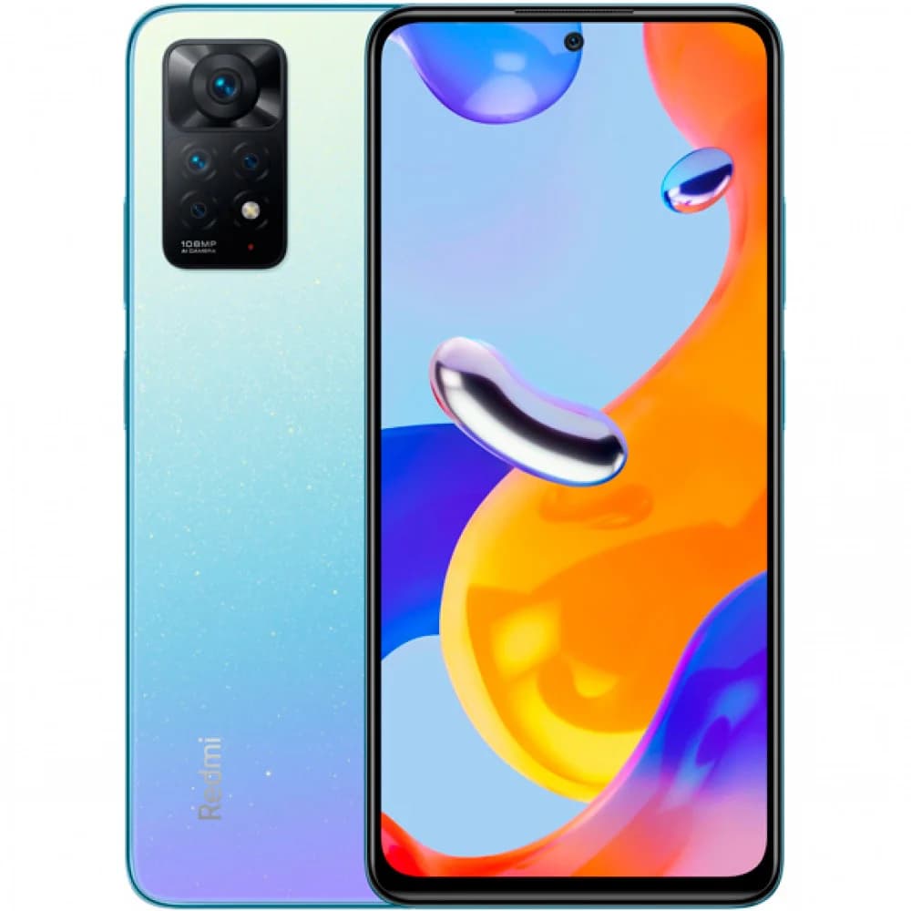 Мобильный телефон, Redmi, Note 11 Pro 8GB 128GB, 6.67" FHD+AMOLED, Аккумулятор 5000 мАч, 108MPx+8MPx+2MPx+2MPx/16MPx, Mediatek Helio G96, Gorilla Glass 5, NFC, Fast Charge 67W, (Star Blue) Светло-Си