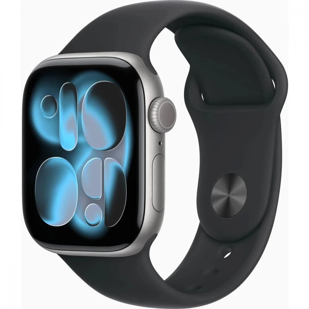 Смарт-часы Apple Watch Series 11 A3331 42мм OLED корп.серый космос Sport Band рем.черный разм.брасл.:S/M (MEQW4LW/A)