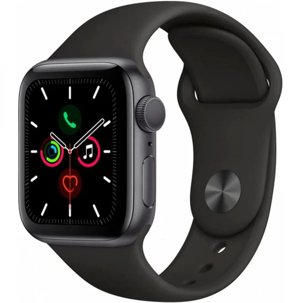 Смарт-часы Apple Watch Series 5, 40mm, 32GB ROM, Wi-Fi, BT, GPS, фторэластомер, Space Gray-Black