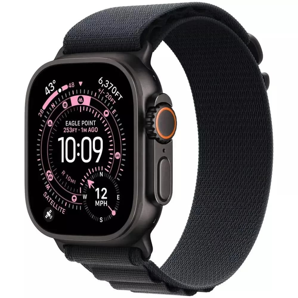 Apple Watch Ultra 3 GPS + Cellular 49mm Black Titanium Case with Black Alpine Loop - Small,Model A3281