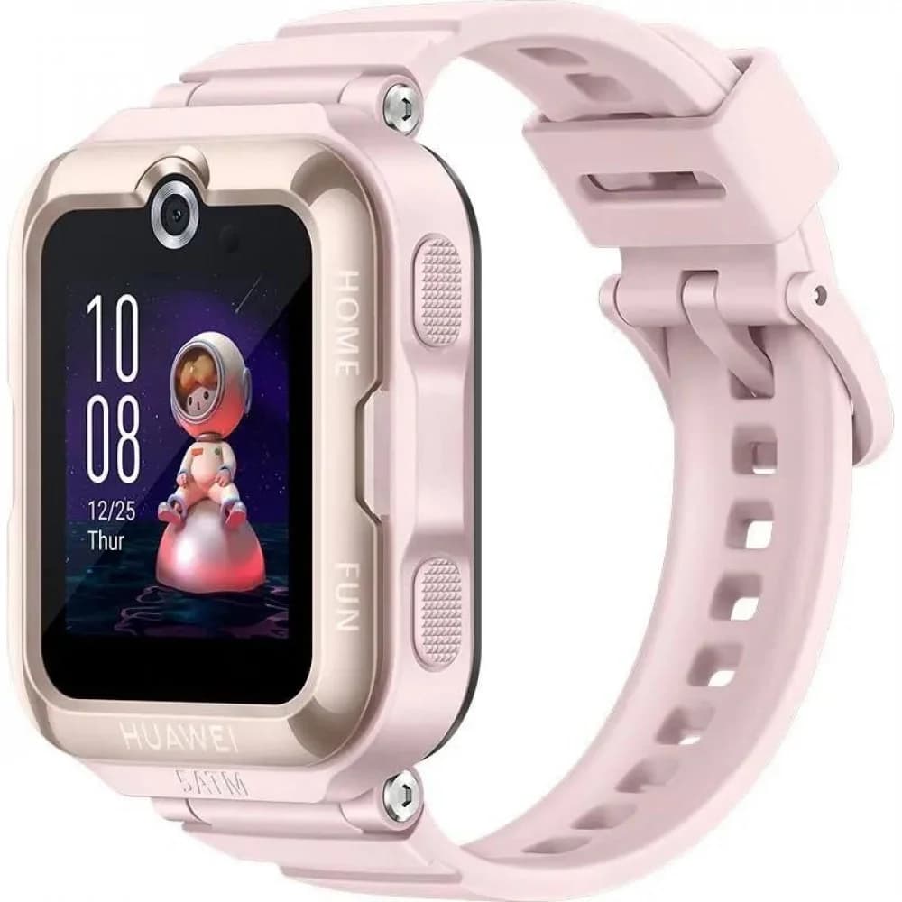 Смарт часы, Huawei, Kid Watch 4 Pro ASN-AL10, Дисплей 1.41" цветной AMOLED-экран, Разрешение 320 x 360, Водонепроницаемые (5 АТМ), Вес 57,5 гр, (Pink) Розовый