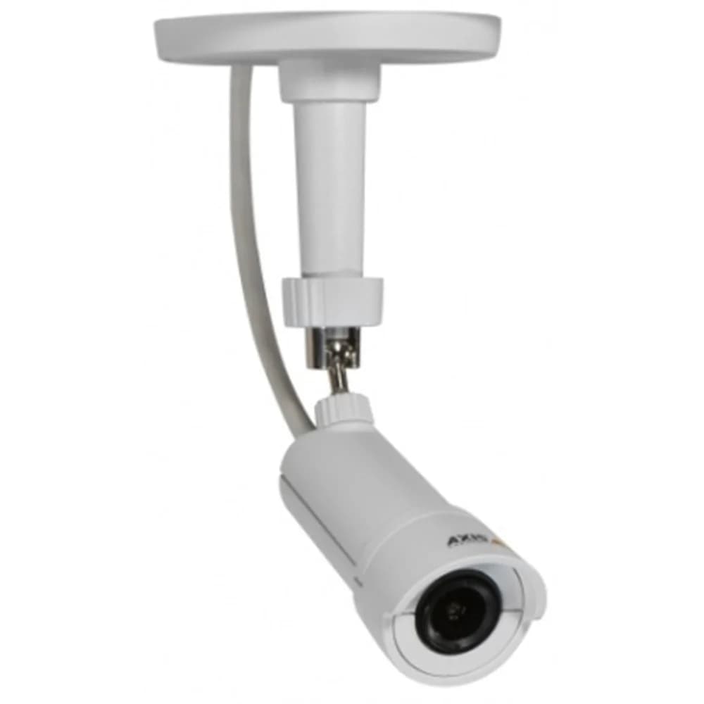 Compact, bullet-style HDTV network camera comprising a main unit and a separate IP66-rated camera unit. Edge storage using microSD card or NAS, Support for ACAP and AXIS Camera Companion, I/O port,