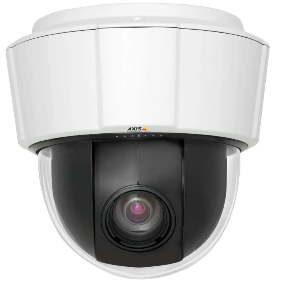 HDTV 720p compliant PTZ camera with 18x optical zoom for indoor use. HDTV 720p @ 25fps (1280x720) in H.264 and Motion JPEG, Day & Night, two-way audio, I/O, IP51. Two way audio, four I/O and externa
