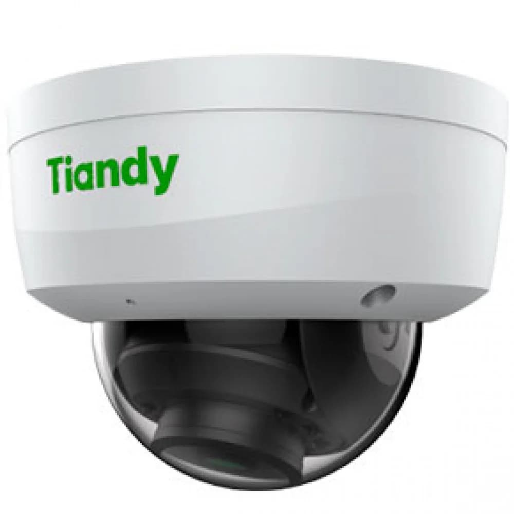 Tiandy 2Мп купольная IP-камера 2,8мм 512Гб слот SD, audio I/O 1/1, alarm I/O 1/1 ● Metal+Plastic Housing ● Up to 1920x1080@30fps ● S+265/H.265/H.264 ● Min. illumination Color: 0.002Lux@F1.6 ● Smart