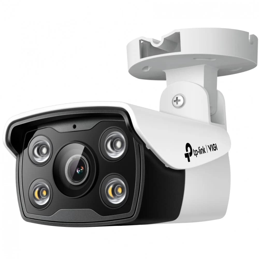 TP-Link VIGI C340(4mm), Цветная уличная цилиндр. IP-камера 4 Мп, 25/30 кадров в секунду, PoE/12 V DC, фикс. объектив 4 мм, встр. микрофон, динамик, слот microSD, ИК-подсветка до 30 метров, IP66