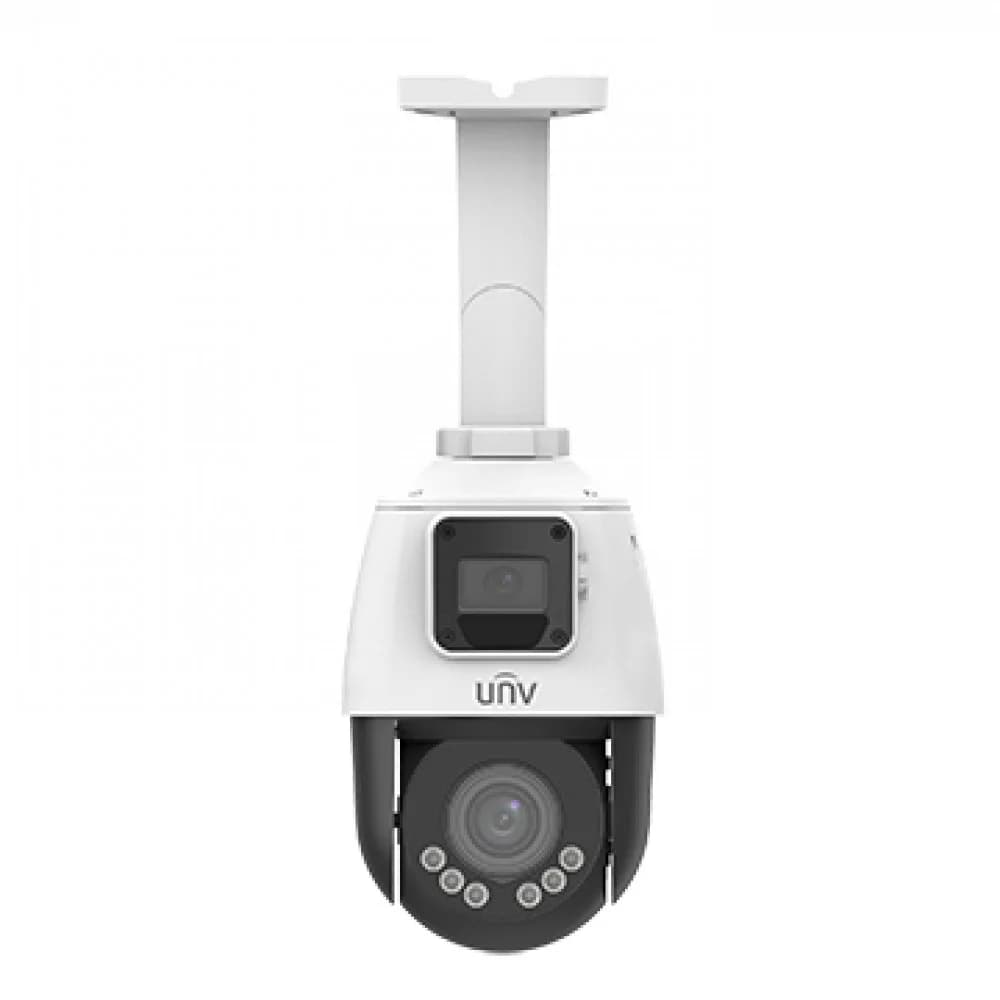 Uniview Сдвоенная видеокамера IP Мини-PTZ, 2 x 1/2.8", 2 x 2 Мп КМОП @ 25 к/с, ИК-подсветка до 10м (обзорная камера), ИК-подсветка до 50м (поворотная камера), подсветка видимого спектра до 10м.(пово