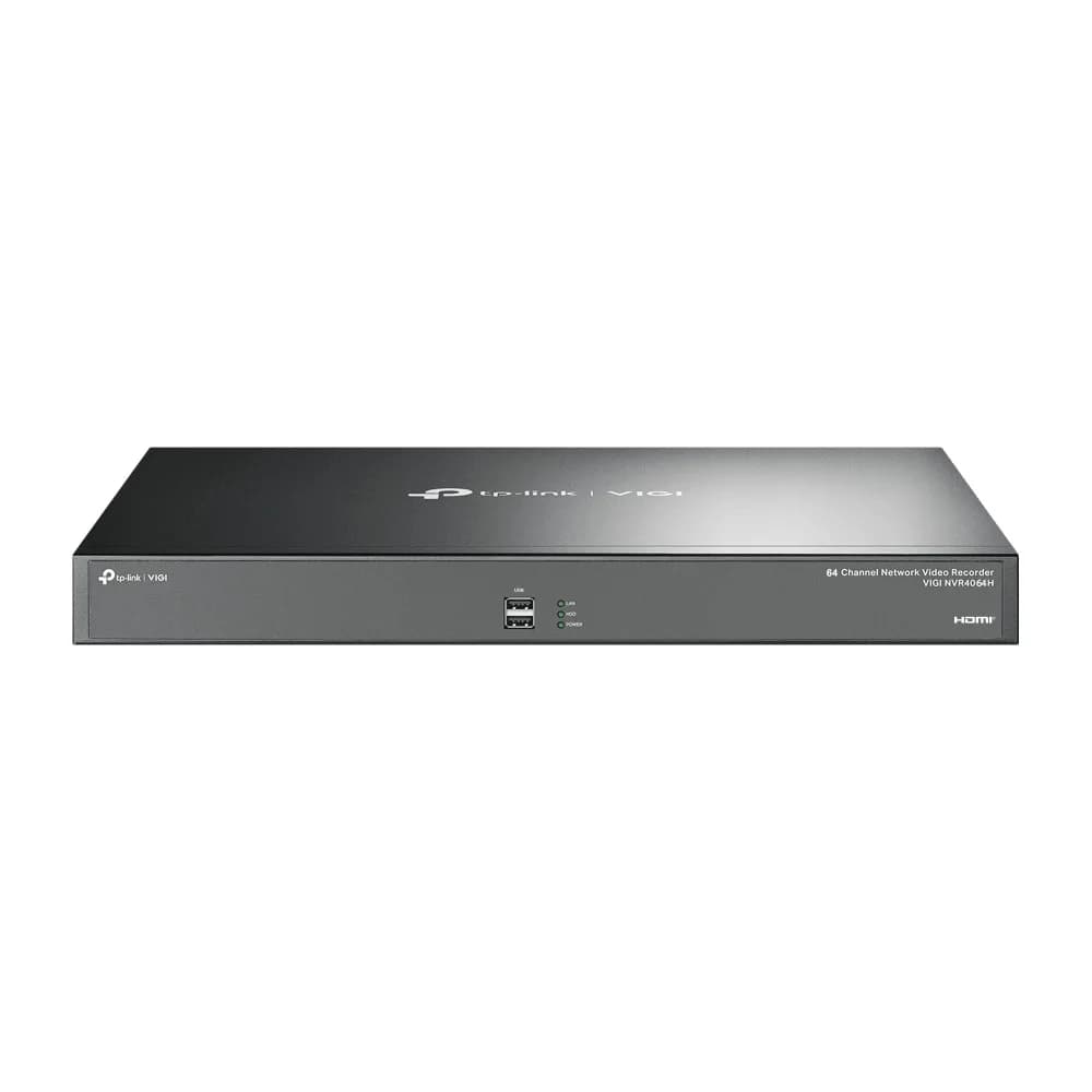Цифровой видеорегистратор 64CH TP-Link VIGI NVR4064H < 64 канала с разрешением до 8 МП, 4 интерфейса SATA до 16TB, hdmi, vga, два порта USB 2.0, один порт USB 3.0, интерфейс RS232, Alarm In/Out 16