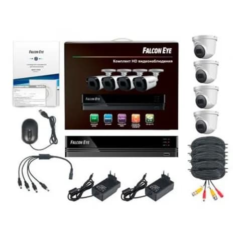 Комплект видеонаблюдения 4CH + 4CAM KIT FE-104MHD DOM SMART FALCON EYE