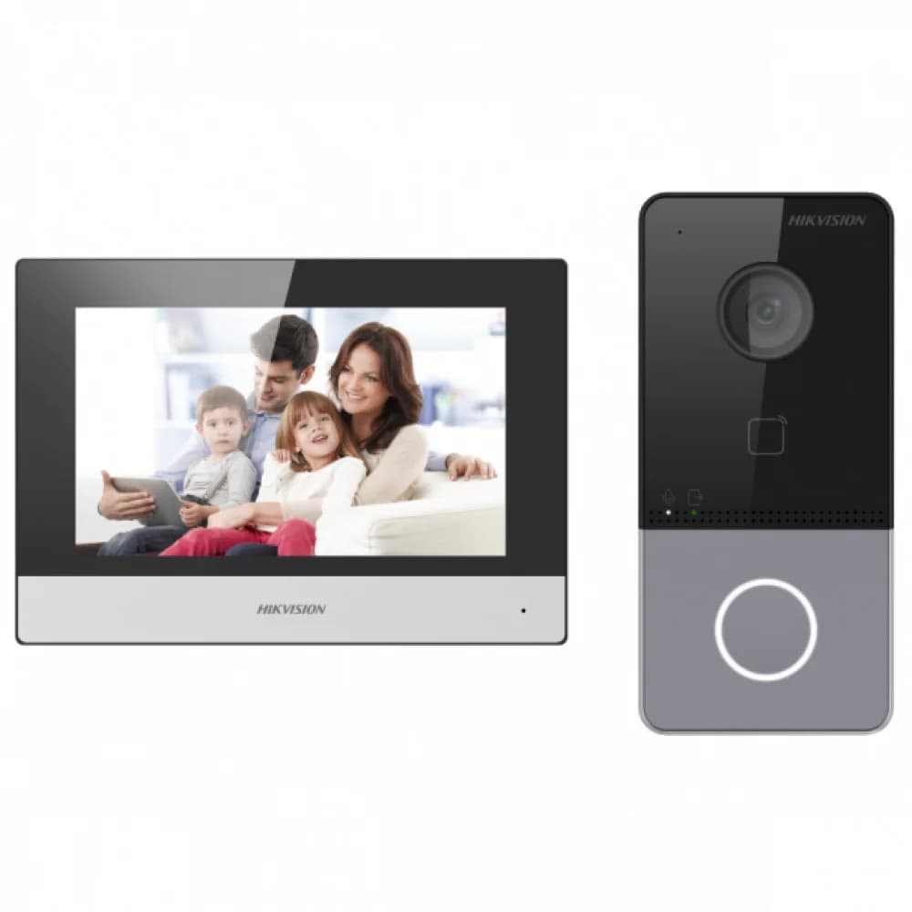 Комплект домофона Hikvision DS-KIS603-P(C) серебристый