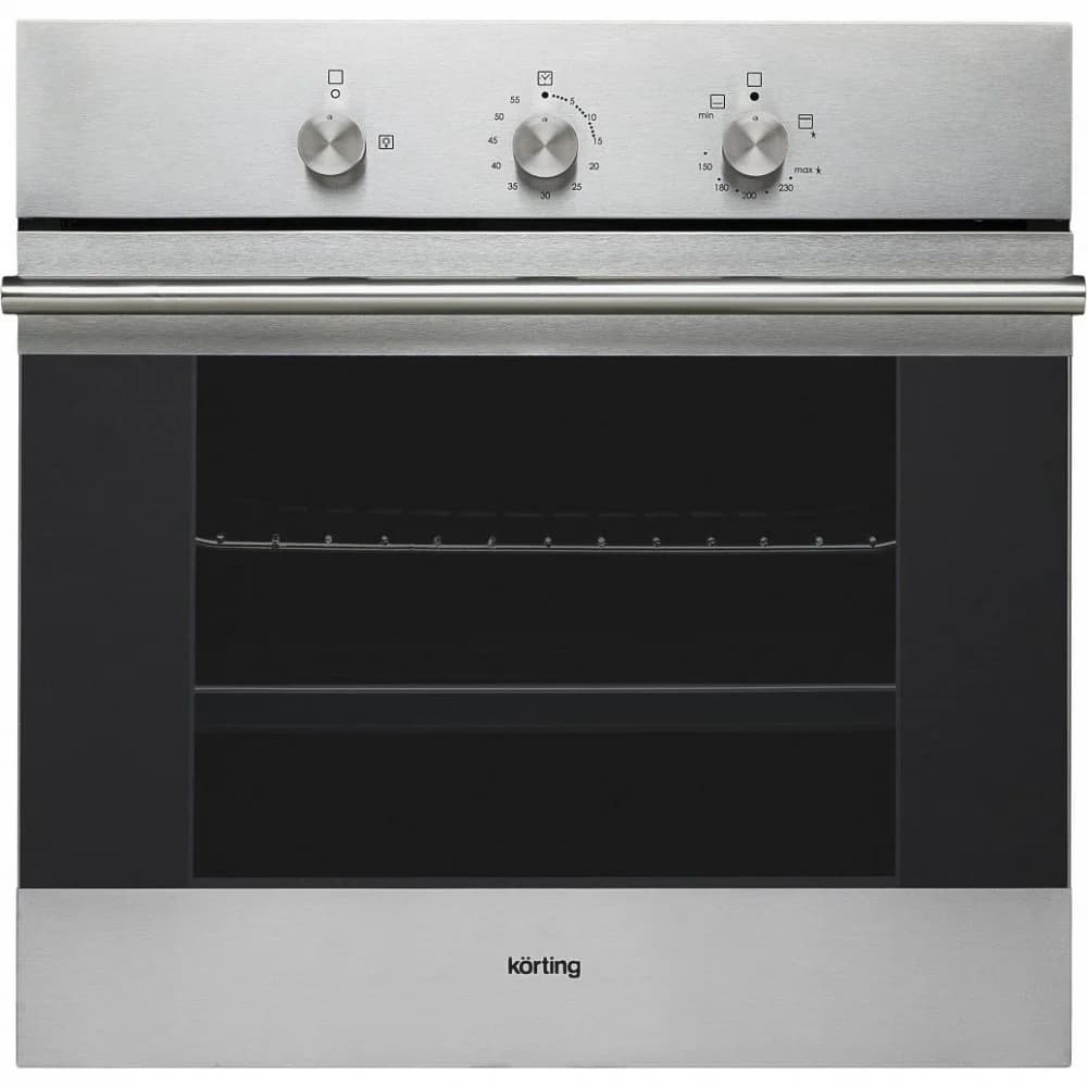 Встраиваемые газовые духовки Korting/ Газ, Crystal, 59.7 х 59.6 x 56.5, газовая, газовый гриль, газ-контроль, электроподжиг, телескопические направляющие, нержавеющая сталь
