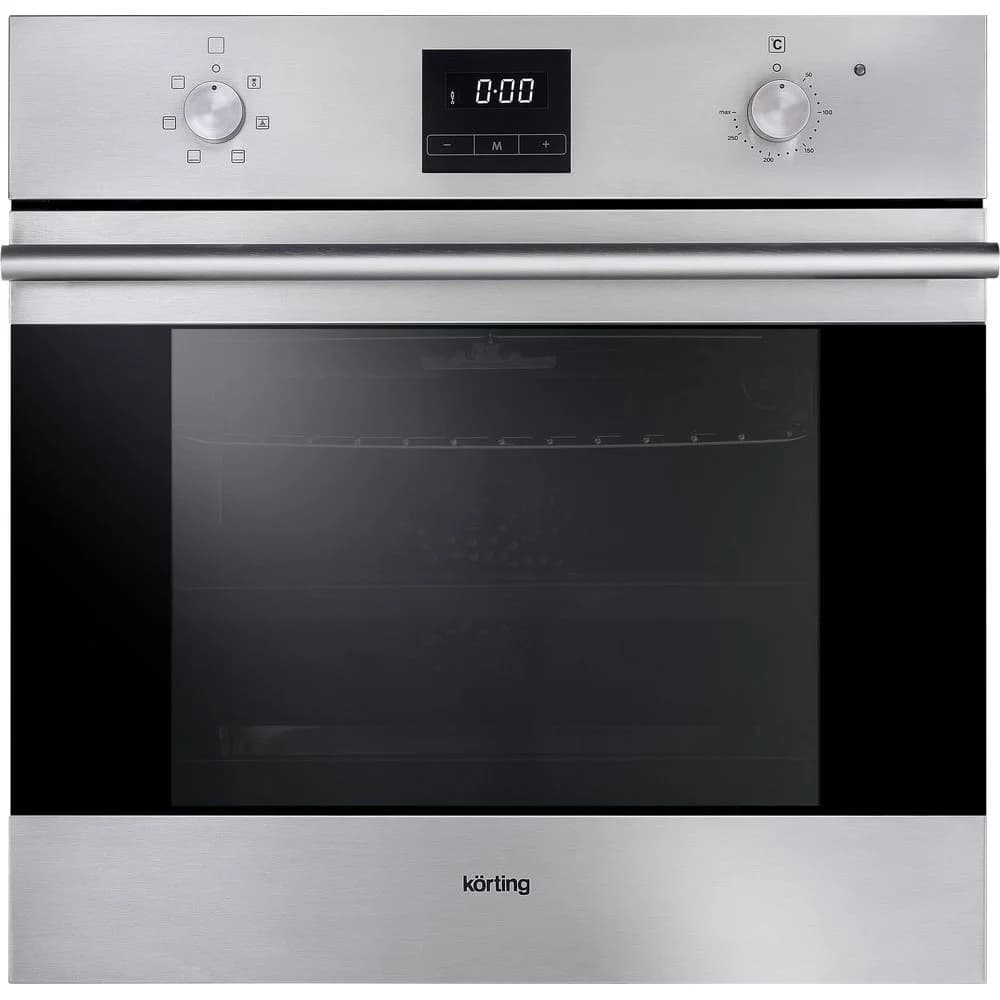 Встраиваемые электрические духовки Korting/ Crystal, 59.8 х 59.5 x 56 см, 6 режимов нагрева, гриль, дисплей, таймер, нержавеющая сталь